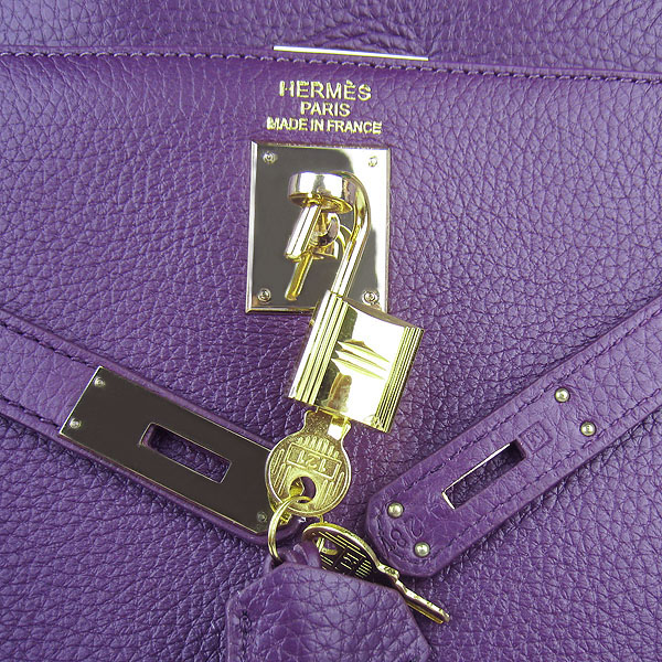 High Quality Hermes Kelly 35cm Togo Leather Bag Purple 6308